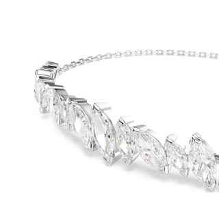 Mesmera bracelet, Marquise cut, White, Rhodium plated