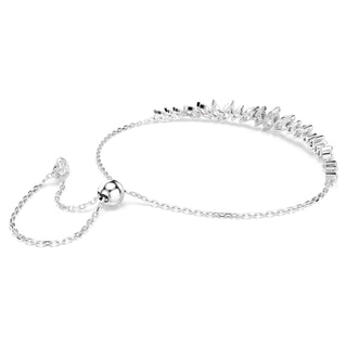 Mesmera bracelet, Marquise cut, White, Rhodium plated