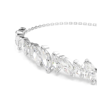 Mesmera bracelet, Marquise cut, White, Rhodium plated