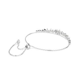 Mesmera bracelet, Marquise cut, White, Rhodium plated