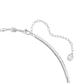 Mesmera Y necklace, Mixed cuts, White, Rhodium plated