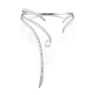Vienna necklace, Mixed cuts, White, Rhodium plated