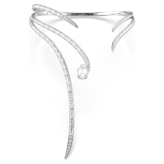 Vienna necklace, Mixed cuts, White, Rhodium plated