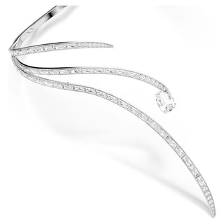 Vienna necklace, Mixed cuts, White, Rhodium plated