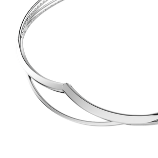 Vienna necklace, Mixed cuts, White, Rhodium plated