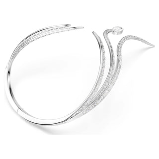 Vienna necklace, Mixed cuts, White, Rhodium plated