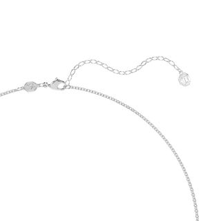 Vienna pendant and brooch, Mixed cuts, Feather, White, Rhodium plated
