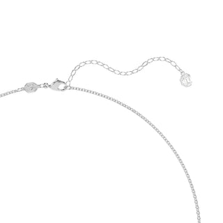 Vienna pendant and brooch, Mixed cuts, Feather, White, Rhodium plated