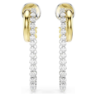 Hyperbola earrings, Round cut, White, Mixed metal finish