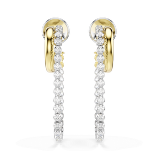 Hyperbola earrings, Round cut, White, Mixed metal finish
