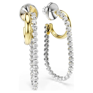 Hyperbola earrings, Round cut, White, Mixed metal finish