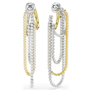 Hyperbola earrings, Layered, Round cut, White, Mixed metal finish