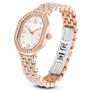 Dextera octagon watch, Swiss Made, Metal bracelet, Rose gold tone, Rose gold-tone finish