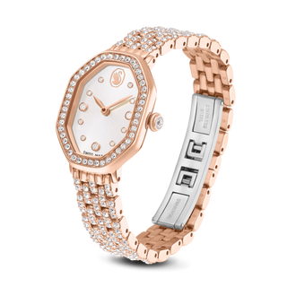 Dextera octagon watch, Swiss Made, Metal bracelet, Rose gold tone, Rose gold-tone finish