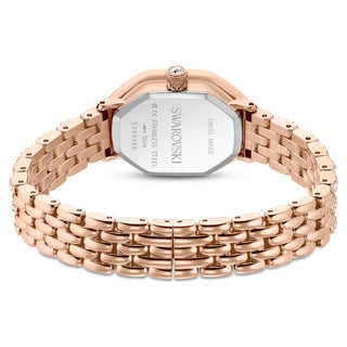 Dextera octagon watch, Swiss Made, Metal bracelet, Rose gold tone, Rose gold-tone finish