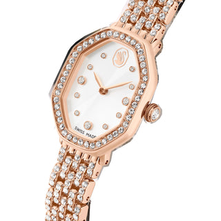 Dextera octagon watch, Swiss Made, Metal bracelet, Rose gold tone, Rose gold-tone finish