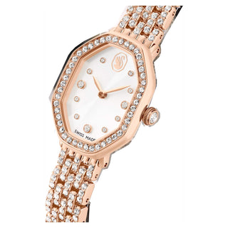Dextera octagon watch, Swiss Made, Metal bracelet, Rose gold tone, Rose gold-tone finish
