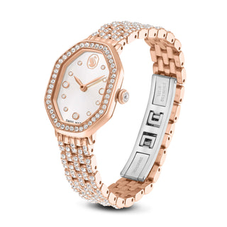 Dextera octagon watch, Swiss Made, Metal bracelet, Rose gold tone, Rose gold-tone finish