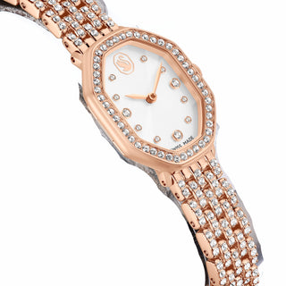 Dextera octagon watch, Swiss Made, Metal bracelet, Rose gold tone, Rose gold-tone finish