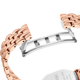 Dextera octagon watch, Swiss Made, Metal bracelet, Rose gold tone, Rose gold-tone finish