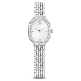 Dextera octagon watch, Swiss Made, Metal bracelet, Silver tone, Stainless steel