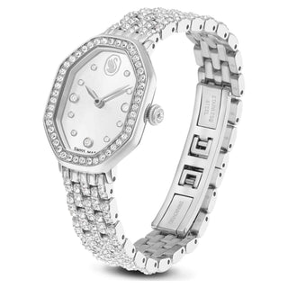 Dextera octagon watch, Swiss Made, Metal bracelet, Silver tone, Stainless steel