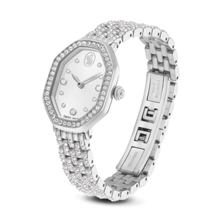 Dextera octagon watch, Swiss Made, Metal bracelet, Silver tone, Stainless steel