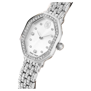 Dextera octagon watch, Swiss Made, Metal bracelet, Silver tone, Stainless steel