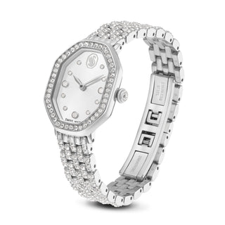 Dextera octagon watch, Swiss Made, Metal bracelet, Silver tone, Stainless steel
