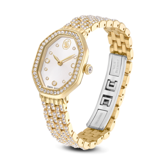 Dextera octagon watch, Swiss Made, Metal bracelet, Gold tone, Gold-tone finish