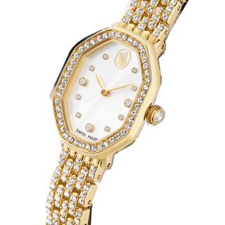 Dextera octagon watch, Swiss Made, Metal bracelet, Gold tone, Gold-tone finish