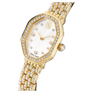 Dextera octagon watch, Swiss Made, Metal bracelet, Gold tone, Gold-tone finish