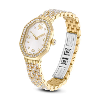 Dextera octagon watch, Swiss Made, Metal bracelet, Gold tone, Gold-tone finish