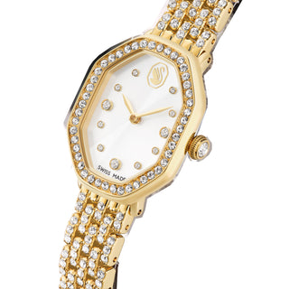 Dextera octagon watch, Swiss Made, Metal bracelet, Gold tone, Gold-tone finish