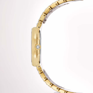 Dextera octagon watch, Swiss Made, Metal bracelet, Gold tone, Gold-tone finish