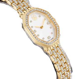 Dextera octagon watch, Swiss Made, Metal bracelet, Gold tone, Gold-tone finish