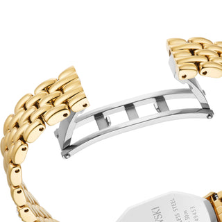Dextera octagon watch, Swiss Made, Metal bracelet, Gold tone, Gold-tone finish