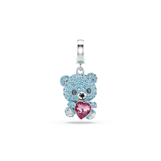 Idyllia charm, Mixed cuts, Teddy, Blue, Rhodium plated