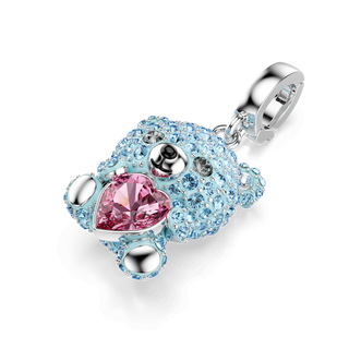 Idyllia charm, Mixed cuts, Teddy, Blue, Rhodium plated