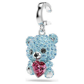 Idyllia charm, Mixed cuts, Teddy, Blue, Rhodium plated