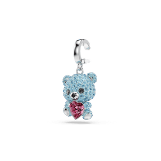 Idyllia charm, Mixed cuts, Teddy, Blue, Rhodium plated