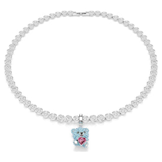 Idyllia charm, Mixed cuts, Teddy, Blue, Rhodium plated