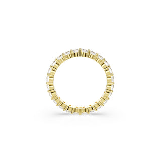 Matrix Vittore band ring, Round cut, White, Gold-tone plated