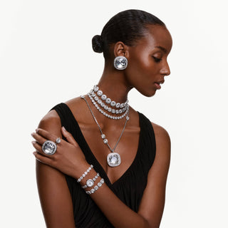 Una Angelic pendant and brooch, Cushion cut, White, Mixed Plating