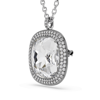 Una Angelic pendant and brooch, Cushion cut, White, Mixed Plating