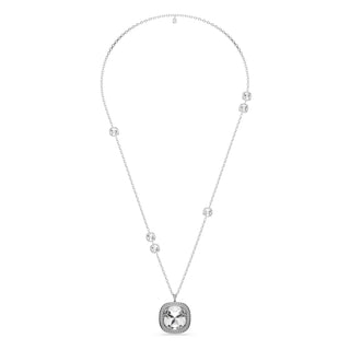 Una Angelic pendant and brooch, Cushion cut, White, Mixed Plating