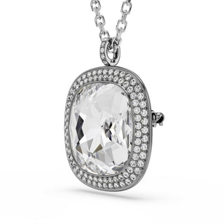 Una Angelic pendant and brooch, Cushion cut, White, Mixed Plating