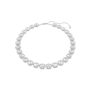 Una Angelic necklace, Cushion cut, White, Rhodium plated