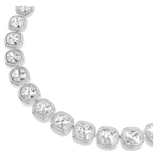 Una Angelic necklace, Cushion cut, White, Rhodium plated