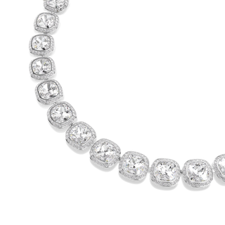Una Angelic necklace, Cushion cut, White, Rhodium plated